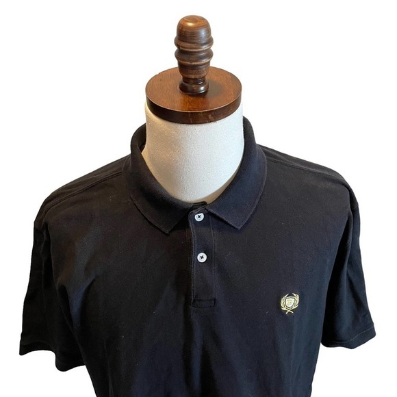 PHAT FARM Vintage Pique Polo Shirt Black 2XL Logo Preppy Hip Hop Oversized - Picture 2 of 10